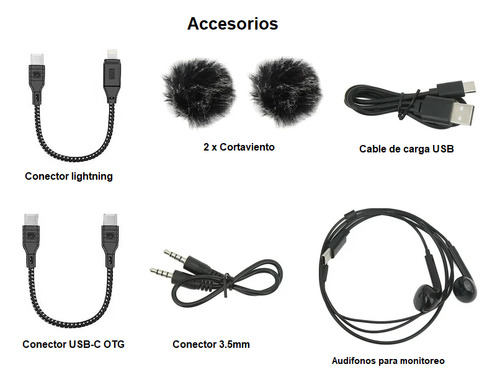 2 Micrófonos Lavalier Solapa Bluetooth Usb-c 3.5
