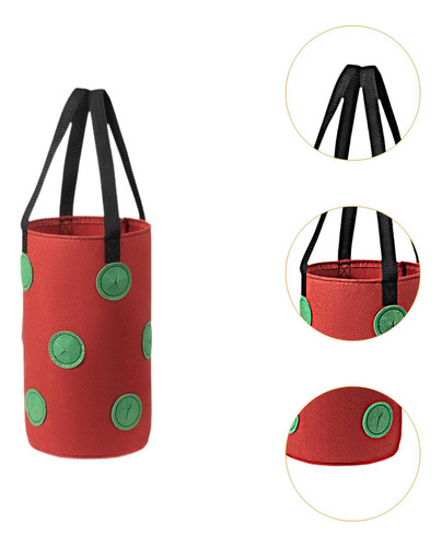 Bolso De Plantador Colgante Bolsas De De Fresa Rojo