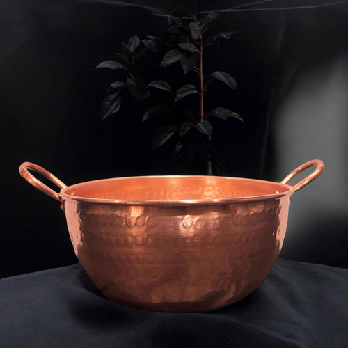 Tacho De Cobre Puro 7 Litros Com Alças De Cobre