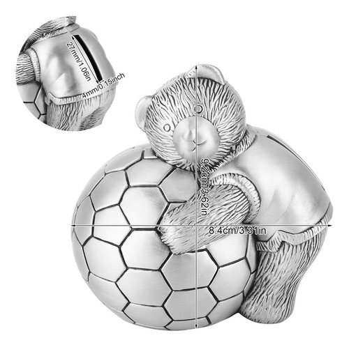 Hucha Para Niños, Osito Con Hucha De Fútbol, Moneda