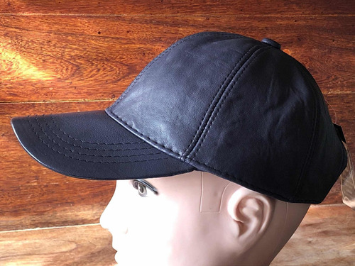 Gorra Cuero Legítimo Azul Marino Oscuro -unisex Talle Único