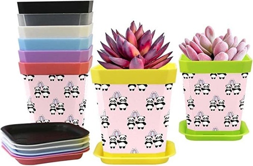 (8 Colors) Flower Pots Planters Cartoon Panda Gardening C