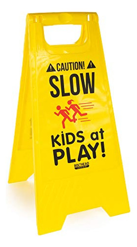 Caution Slow Kids At Play Child Safety & Slow Down Sign...