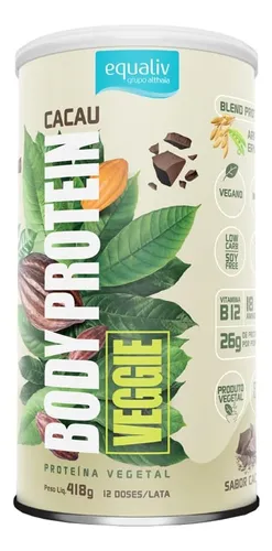 Body Protein Veggie Cacau 418g Vegano 18 Aminoácidos