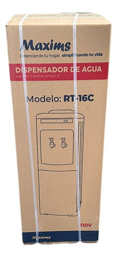 Dispensador De Agua Maxims Color Blanco 32x32x86 Cm, Agua Caliente Y Fría.