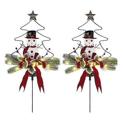 2 Pack Solar Christmas Tree Lights Outdoor Waterproof O...