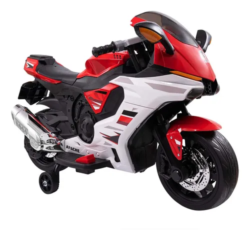 Moto Apache Eléctrica Luz Y Claxon Montable 6v Roja 3-6 Años Color Rojo