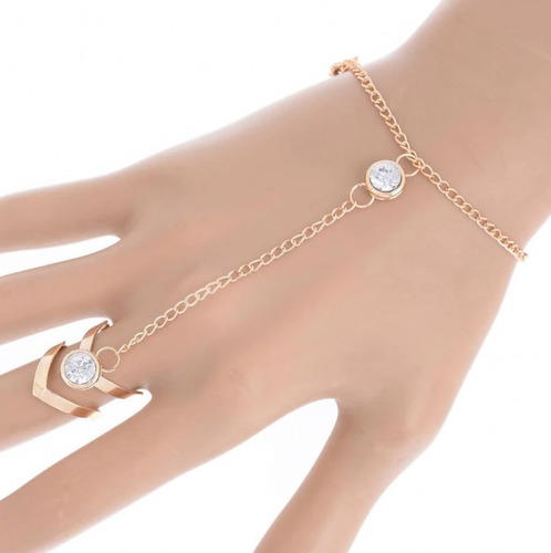 Pulseras Anillo Body Mujer Latido Corazon Fashion Cristal