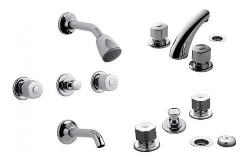 Griferia Combo Fv Ducha Lavatorio Bidet Inodoro Dion- Cuotas