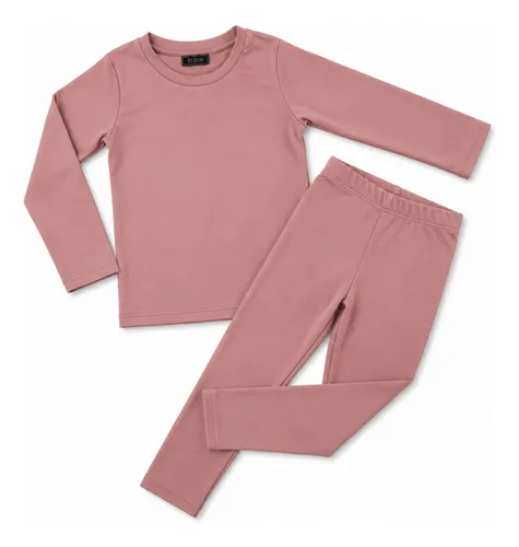 Conjunto Infantil Térmico Peluciado Unissex 4 Ao 14 Inverno Rosa-claro 8