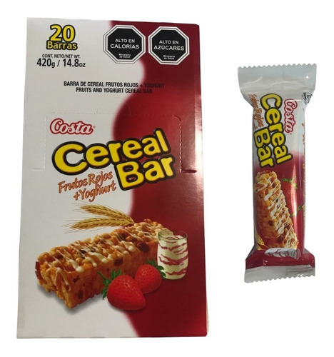 Barra Cereal Bar Costa Frutos Rojos + Yogurth  x20 un 21 gr