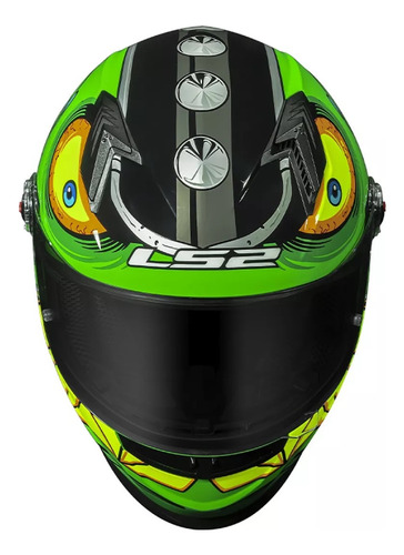 Capacete Ls2 Ff358 Rampage Verde Amarelo Fechado