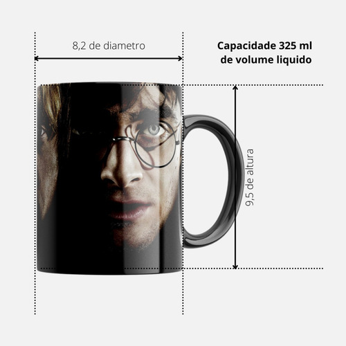 Imagem 5 de 6 de Caneca Harry Potter Preta Personalizada Com Nome Presente