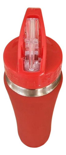 Garrafa Térmica 600ml Inox Squeeze Emborrachada Bico Flip