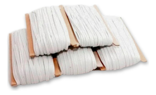 Elástico Acordonado Blanco N°14 De 6mm X 50mts. Diseño De La Tela 58% Poliestér - 42% Goma