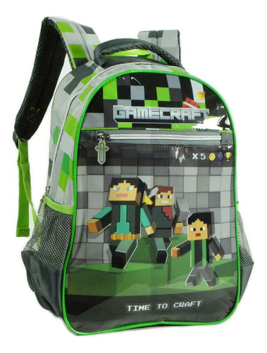 Mochila Escolar Costas Menino Time Do Craft Denlex Grande