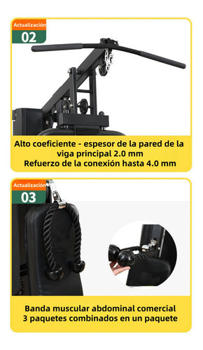 Gimnasio Multifuncional Uso Rudo Multiestacion Brazo Pierna Negro Negro