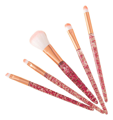 Conjunto De 5 Pinceles De Maquillaje Con Brillo Deslumbrante
