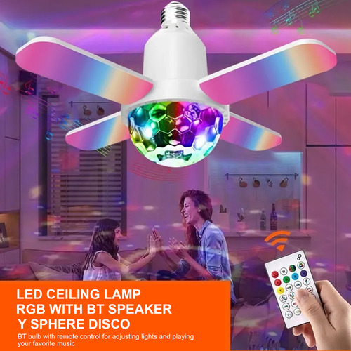 Lâmpada De Sete Cores Mini Bt Projection Music De 24 W