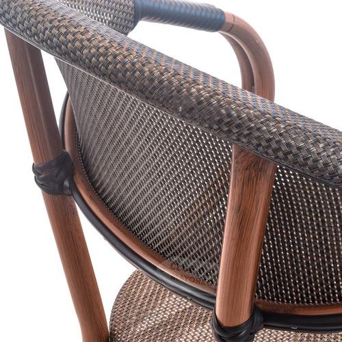 Set 4 Sillas Metalicas Comedor Apilable Exterior Rattan Estructura De La Silla Café