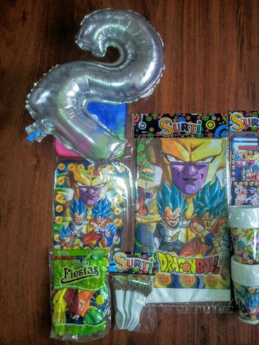 Set Decoracion Dragon Ball Z Fiesta 24 Niños 136 Art+obequio