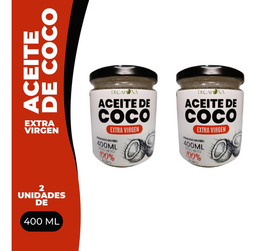 Aceite De Coco Órganico Extravirgen 2 X 400ml Di Capona