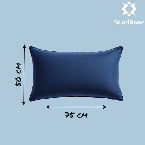 Pack 2 Fundas Almohada Starhome Microfibra Frescas C/bolsa Azul Lisa