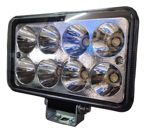 Kit X2 Faro Auxiliar 8 Led 24w Rectangular 12/24v Generica