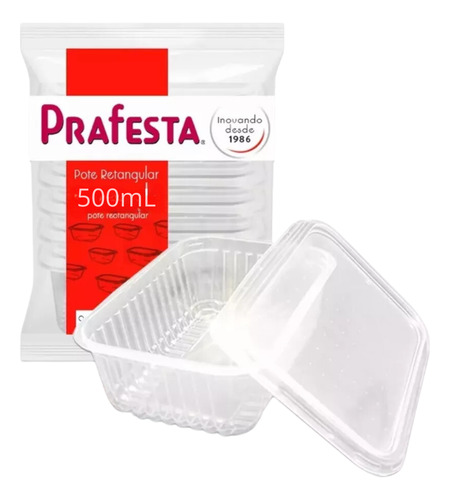 Embalagem Descartável Marmita Freezer Micro Ondas 500ml 24un