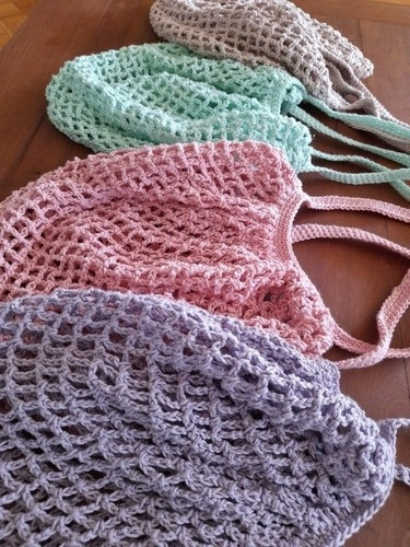 Imagen 8 de 10 de Bolsa De Compra, Malla Tejida A Crochet, Hilo De Algodón