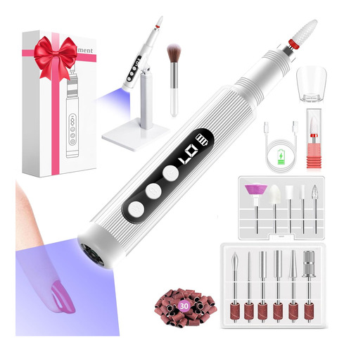 Kit De Taladro Eléctrico De Uñas Con Lámpara De Uñas Uv, Lim