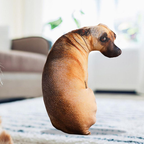 Cojín De Felpa De Perro Realista Con Dibujos Animados 50cm