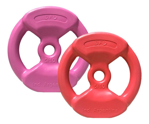 Imagen 1 de 2 de Disco 5 Kg Con Agarres Tipo Body Pump Mancuerna Peso Gym Df