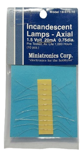 Lâmpada 0,75mm 1,5v 10 Peças Miniatronics