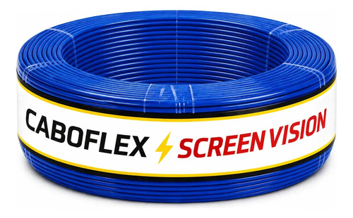 Fio 6mm Cabo Flexível Rolo 100 metros Azul Screen Vision