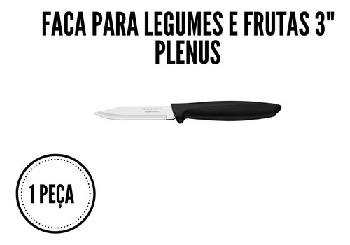 Jogo De Facas Tramontina Inox 6 Peças Plenus Preto Churrasco