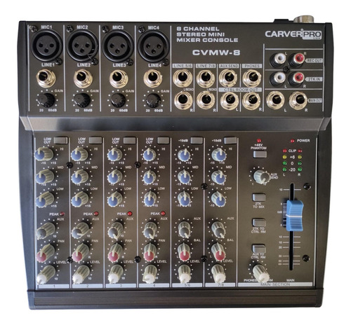 Mixer Analogo 8 Canales Carverpro Cvmw-8