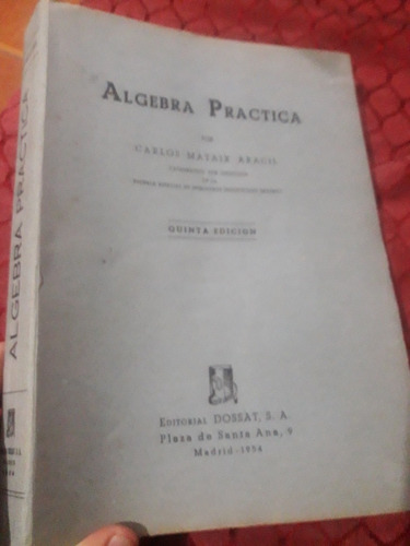 Libro Álgebra Practica Carlos Mataix Aracil 5° Edición