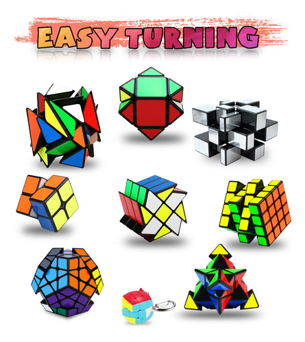 Juego De Cubos Mágicos 9 Unidades, Juguetes Para Todos Color De La Estructura