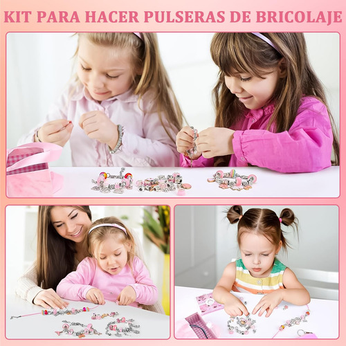 Kit Para Hacer Pulseras 68 Piezas Con Caja Y Bolsa Regalo