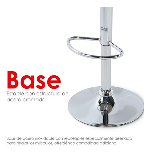 Silla De Bar Acolchada Con Respaldo Geométrico Taburete Color de la estructura de la silla Plateado Color del asiento Rojo