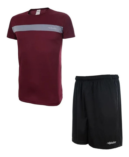 Camiseta Short Hombre Tenis Padel Bolsillos Combo Kadur