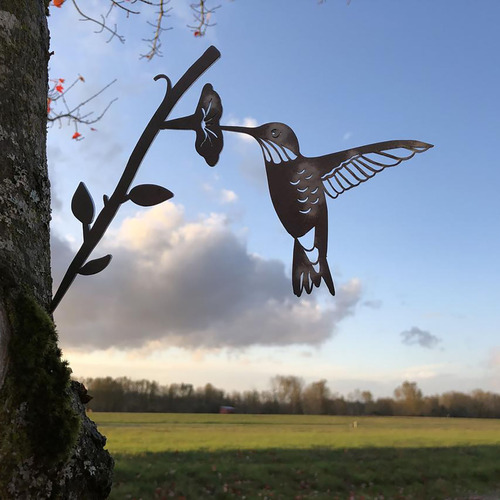 Colibrí De Metal Diseño De Pájaros Decoración Para Su Pati 