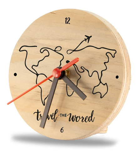Reloj De Escritorio En Madera Travel En Siluetas