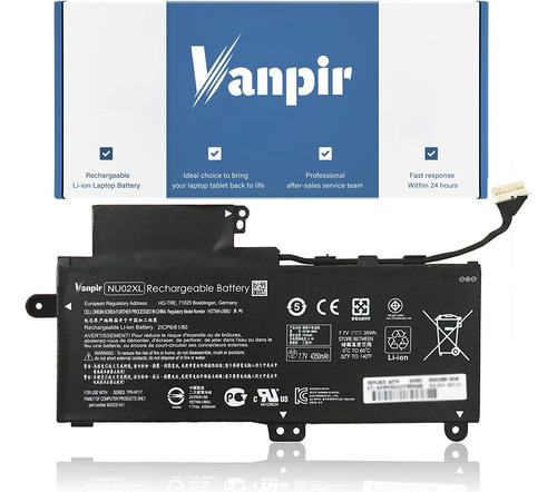 Vanpir Nu02xl 35wh 4350mah Batería P/ Hp Pavillion X360 M1 