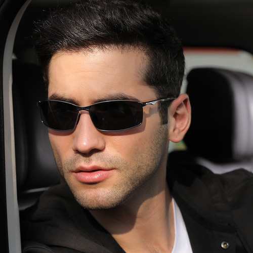 Gafas de sol para hombre Keanu Reeves, polarizadas, modelo 2022, color negro, color varilla, lente negra, color negro, diseño ovalado