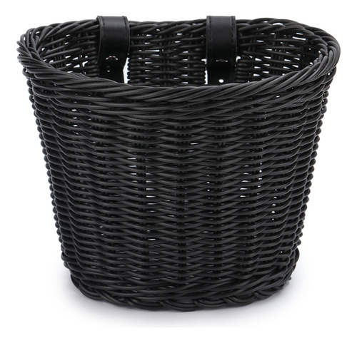 Cesta Delantera Para Bicicleta Cesta Para Bicicleta Tejida A Color Negro