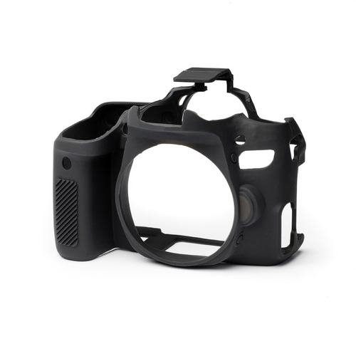 Carcasa Silicon Easycover Negro Canon 77d + Mica Lcd