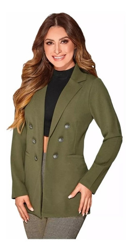 Saco De Dama Verde Militar, Botones Cklass 575-55