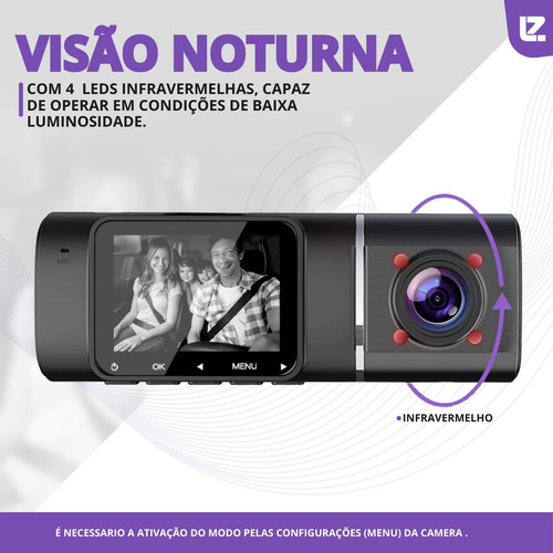 Câmera Dupla Com Sensor G, Loop E Gravação Em Full Hd